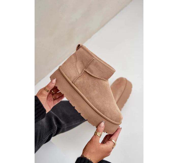 Dámské sněhule na platformě Ninala – tmavě béžové Dámské sněhule na platformě Ninala – tmavě béžové