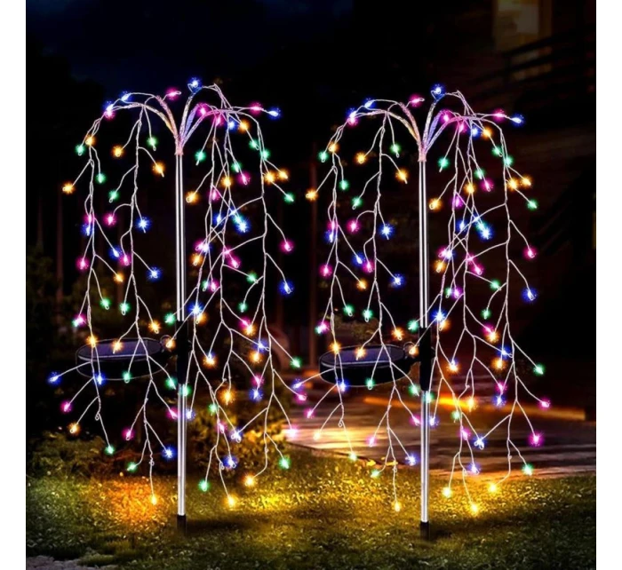 SOLÁRNÍ OHŇOSTROJ STROM LAMPA VÍCEBAREVNÝ 72CM 120 VEDL