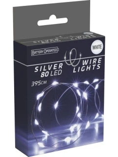 DRÁTĚNÁ SVĚTLA OVLÁDANÁ BATERIEMI GIRLANDA 80 VEDLA STUDENÁ BÍLÁ