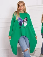 Oversize halenka s potiskem světle zelená