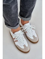 model 21684277 Kožené Nízké Sneakersy Dámské Béžové - Zazoo