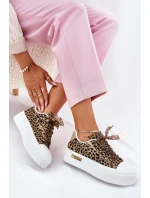 Dámské Tenisky Na Masivní Platformě S Ozdobným Šněrováním Leopardí Hnědé Zidora Dámské Tenisky Na Masivní Platformě S Ozdobným Šněrováním Leopardí Hnědé Zidora