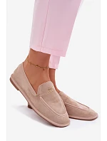 Dámské ploché mokasíny s lemovkou Vinceza Béžové Dámské ploché mokasíny s lemovkou Vinceza Béžové