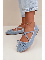 Dámské baleríny s a pásky v džínové barvě model 22309407 - Boto Dámské baleríny s a pásky v džínové barvě model 22309407 - Boto
