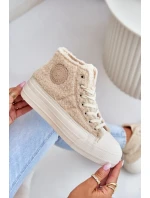 Zateplené Dámské Tenisky S Kožíškem Typu Beránek Big Star Béžové