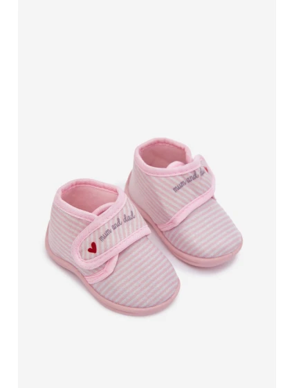 Dětské bačkory na suchý zip s proužky – světle růžové Lavelle Dětské bačkory na suchý zip s proužky – světle růžové Lavelle