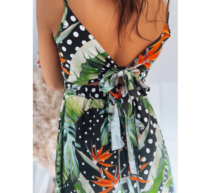 Tropické vzorované šaty TROPICAL black FashionStreet EY2295