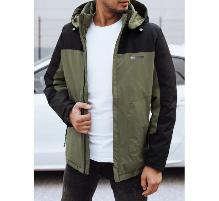 Pánská zimní bunda s odepínací kapucí zelená FashionStreet TX4913