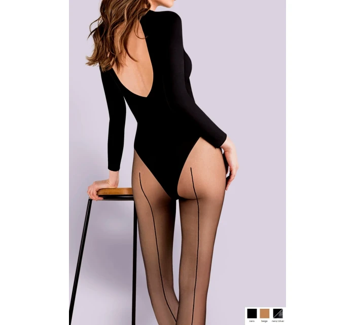 Dámské punčocháče 116 Linette nero-silver - GABRIELLA