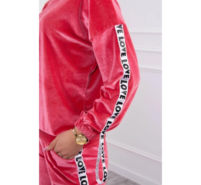 Velurová souprava Love raspberry Velurová souprava Love raspberry