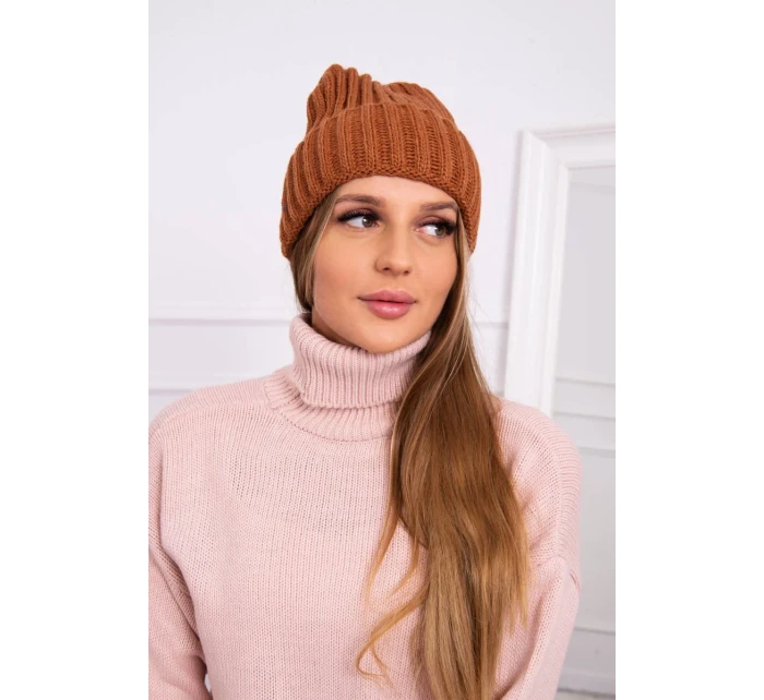 Čepice s Magda camel model 18751335 - K-Fashion Čepice s Magda camel model 18751335 - K-Fashion