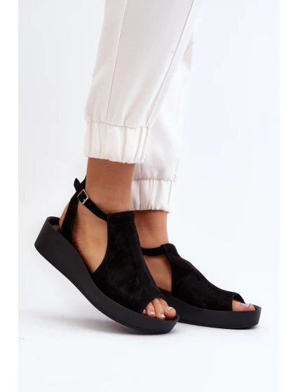 Zazoo 2914 Dámské sandály z semiše Černé