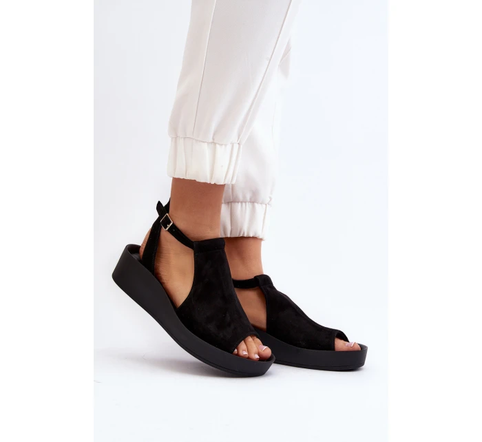 Zazoo 2914 Dámské sandály z semiše Černé