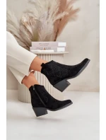 Kozačky Na Zip Eko Semišové Černé model 21668132 - S.Barski