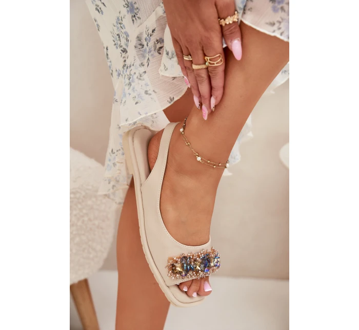 Dámské Ploché Sandály S  Béžové model 21698318 - S.Barski