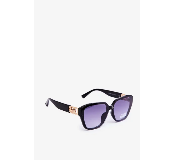 Dámské sluneční brýle se zlatými detaily UV400 černá