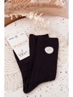 Dámské dlouhé vlněné ponožky – černé Dámské dlouhé vlněné ponožky – černé