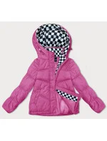 růžová volná dámská bunda s kapucí model 21246333 - Miss TiTi