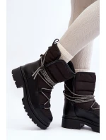 Dámské zimní boty s ozdobným šněrováním černé model 21645238 - Boto Dámské zimní boty s ozdobným šněrováním černé model 21645238 - Boto