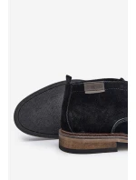 Semišové Pánské Boty Na Šněrování Černé Big Star OO174146