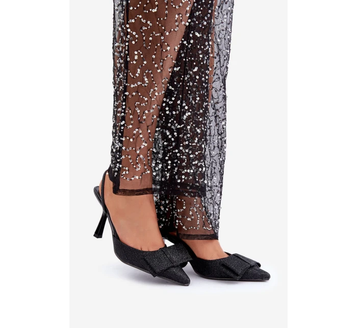 Lesklé Lodičky S Mašlí Černé Gredan