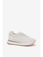 Kožené Dámské Tenisky Na Platformě Big Star model 21692994 Bílé - Big Star Shoes Kožené Dámské Tenisky Na Platformě Big Star model 21692994 Bílé - Big Star Shoes