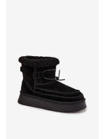 Semišové zimní boty pro ženy s ozdobnými Big Star Černé model 21708683 - Big Star Shoes