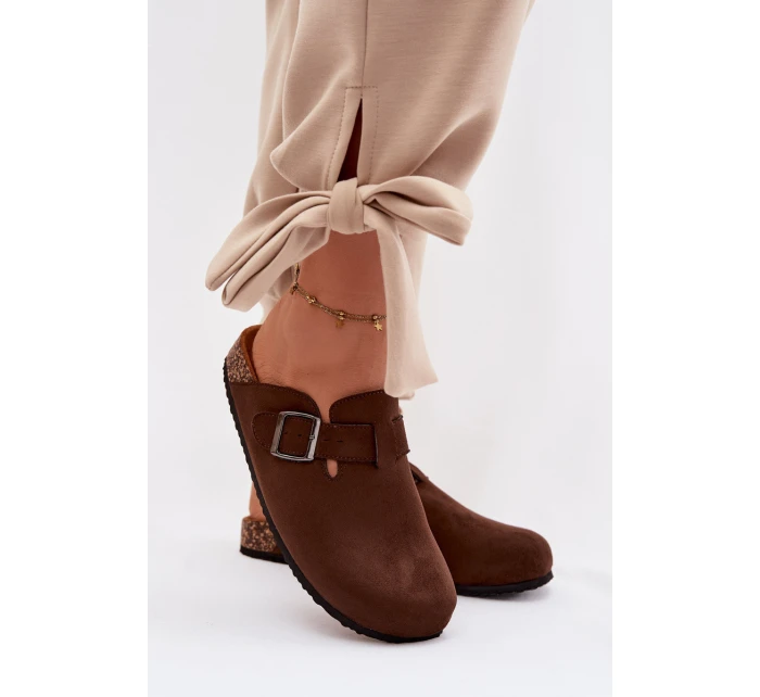 Dámské žabky Chodaki s přezkou Čokoládové Delirisse Dámské žabky Chodaki s přezkou Čokoládové Delirisse