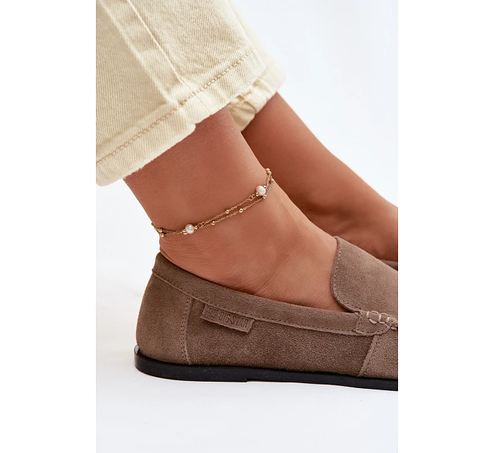 Dámské mokasíny z přírodního semiše Big Star model 22069362 Béžové - Big Star Shoes Dámské mokasíny z přírodního semiše Big Star model 22069362 Béžové - Big Star Shoes