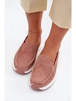 Růžové dámské semišové mokasiny Pevina Růžové dámské semišové mokasiny Pevina