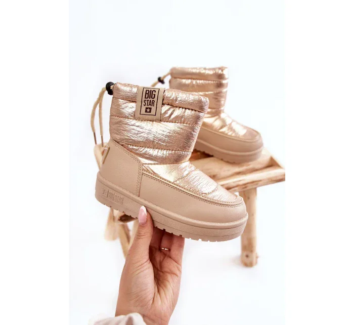 Dětské sněhule Big Star KK374221 Béžová a zlatá