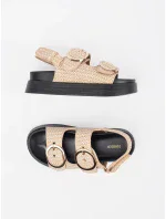 Krásné dámské  sandály hnědé platforma