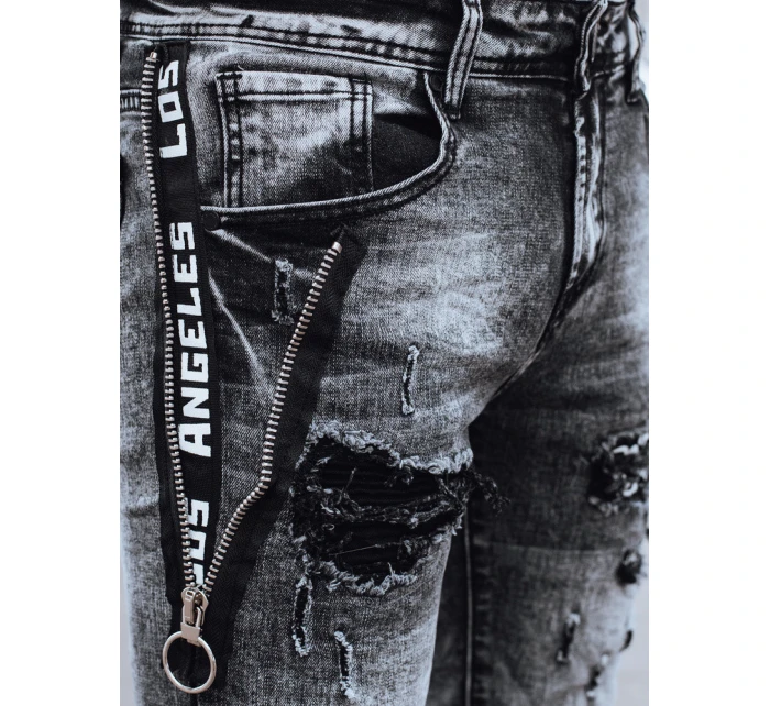 Pánské černé džínové kalhoty FashionStreet UX4322