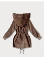 Bunda z alpaky s kapsami hnědá (W010#)