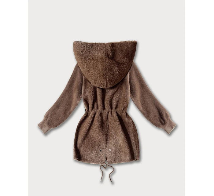 Bunda z alpaky s kapsami hnědá (W010#)