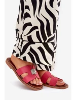 Ploché Pantofle S Výřezy A Dekorací Fuchsie Bohalis Ploché Pantofle S Výřezy A Dekorací Fuchsie Bohalis