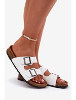 Dámské Pantofle Na Platformě S Přezkami Bílé model 21694124 - EVENTO