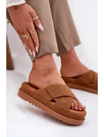 Dámské Pantofle Na Platformě S Pásky Camel model 21696072 - Boto