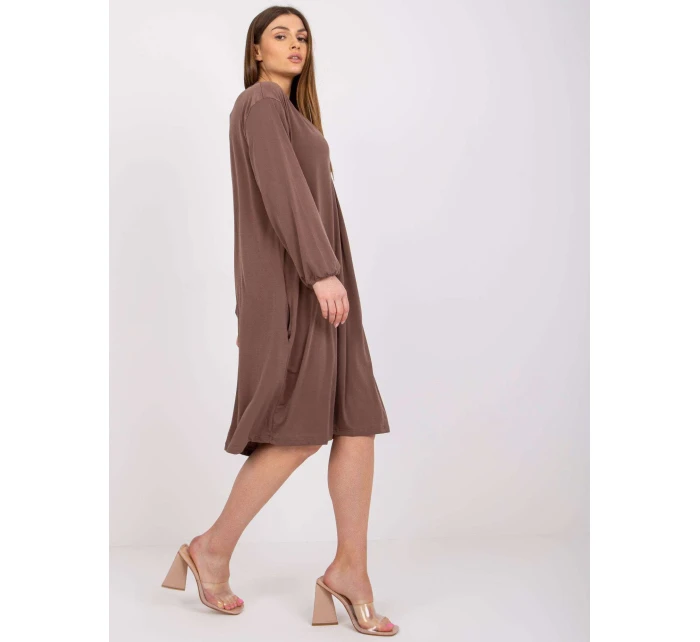 Dámské šaty Dress-EM-SK-604.10P-hnědá Dámské šaty Dress-EM-SK-604.10P-hnědá