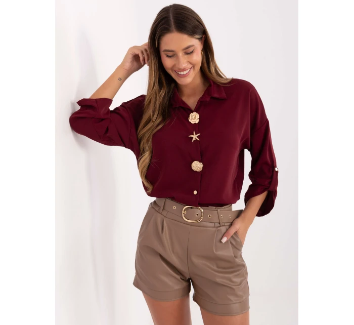 Koszula MI KS model 21421394 bordowy - FPrice