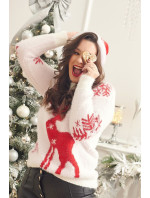 Okouzlující vánoční svetr s ecru soby