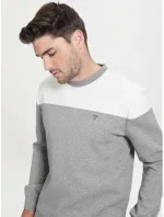 Pánská mikina Z2BQ01KBCK2 CGYH šedá/ecru - Guess Pánská mikina Z2BQ01KBCK2 CGYH šedá/ecru - Guess