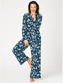 Pyžamo Key LNS 533 B26, dlouhé rukávy, velikosti S–XL, rozepínací