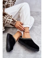 Dámské semišové pantofle s kožíškem černá model 21607416 - Boto