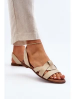 Zazoo 40185 Pohodlné kožené klínové sandály hnědé