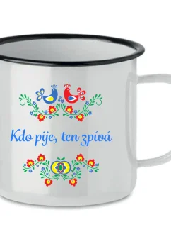 Personalizovaný retro plecháček s folklórním vzorem