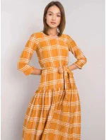 Dámské šaty model 18909747 tmavě žlutá Lakerta - FPrice Dámské šaty model 18909747 tmavě žlutá Lakerta - FPrice