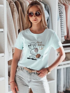 Dámské modré tričko LUMIFIT s pudlem FashionStreet RY2737