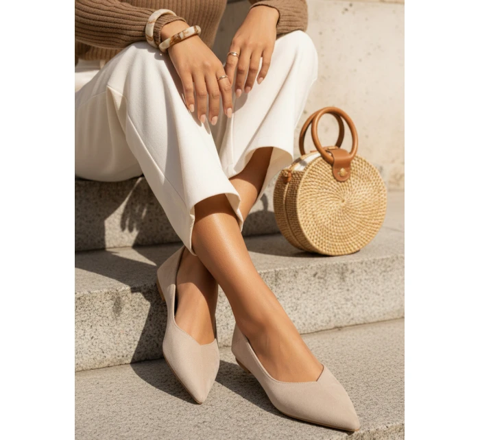 Baleriny damskie z w beżowe model 22029982 - FashionStreet