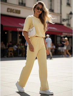 komplet damski z krótkim rękawem żółty model 22194542 - FashionStreet